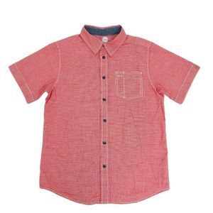 Wonder Nation Boys Short Sleeve Shirt Red Size XL Button Up